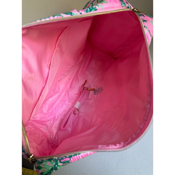 Lilly Pulitzer Duffel bag Mandevilla Baby Always Worth It new pink blue 18”READ - Picture 9 of 9